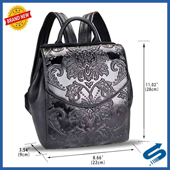 Genuine Leather Backpack Purse Vintage Daypack College Bag Handmade Cowhide
